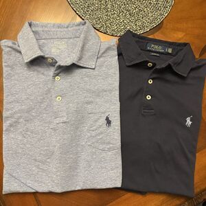 Lot/2 Rarely Worn Polo Ralph Lauren Classic Short Sleeve Polo Shirts Large L